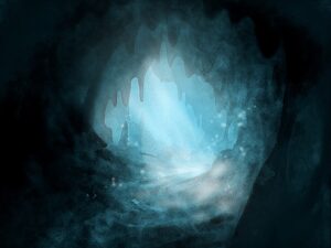 【マイクラ】真っ暗な大洞窟入り口があってその中に繁茂がポツンと浮かんで光ってて綺麗だった